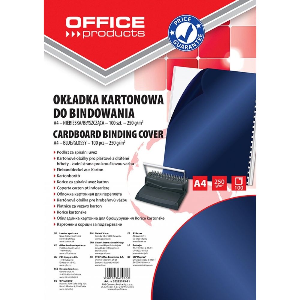 Coperta carton lucios 250g/mp, A4, 100/top, Office Products - bleumarin_1