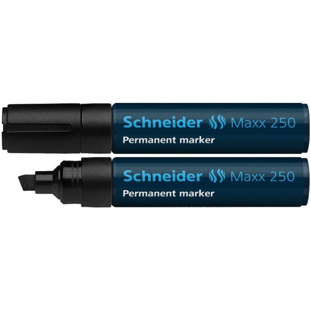 Permanent marker SCHNEIDER Maxx 250, varf tesit 2+7mm - negru_1