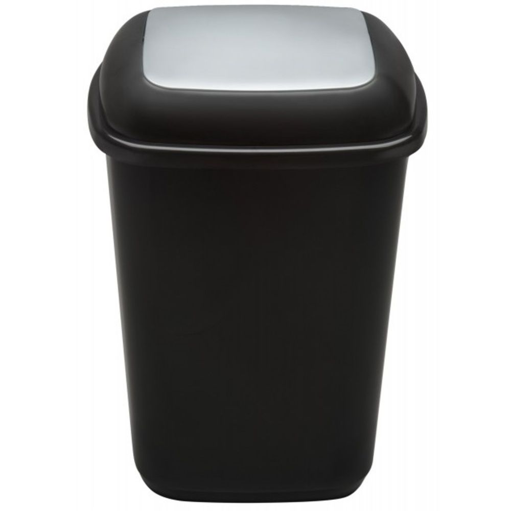 Cos plastic reciclare selectiva, capacitate 90l, PLAFOR Quatro - negru cu capac gri - altele_1