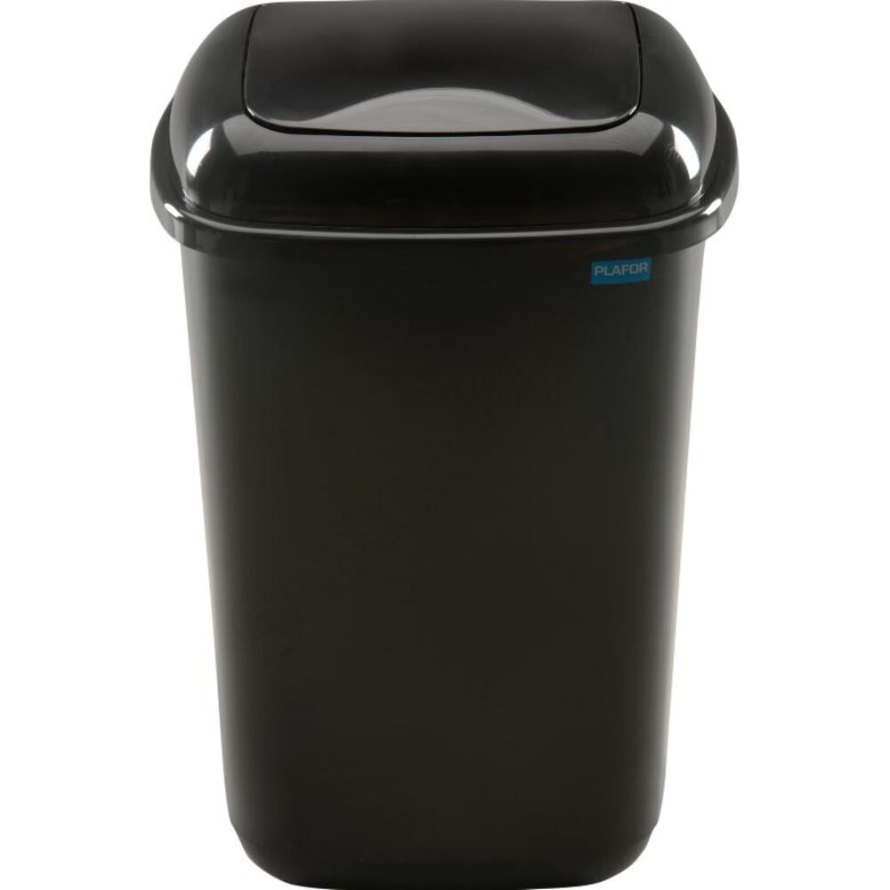 Cos plastic reciclare selectiva, capacitate 90l, PLAFOR Quatro - negru cu capac negru - altele_1