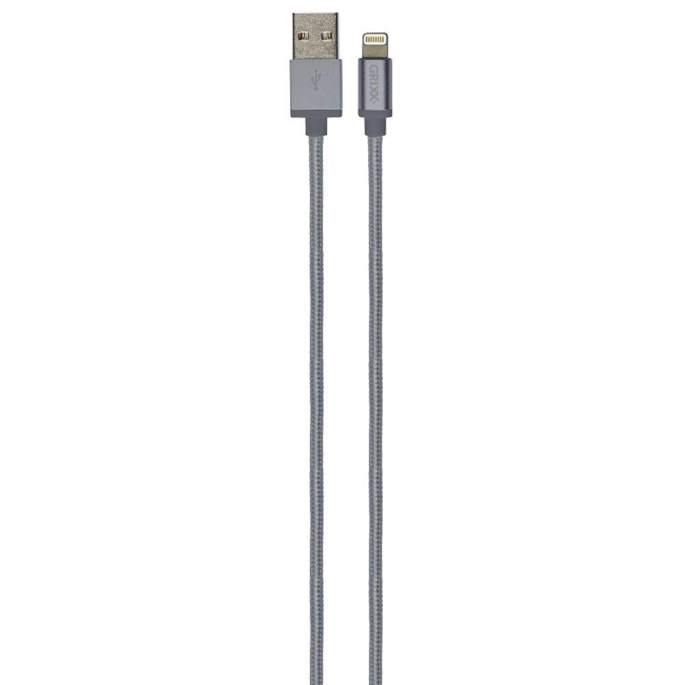 Cablu date GRIXX Optimum - 8-pin to USB Apple MFI License, impletit, lungime 1m - gri_1