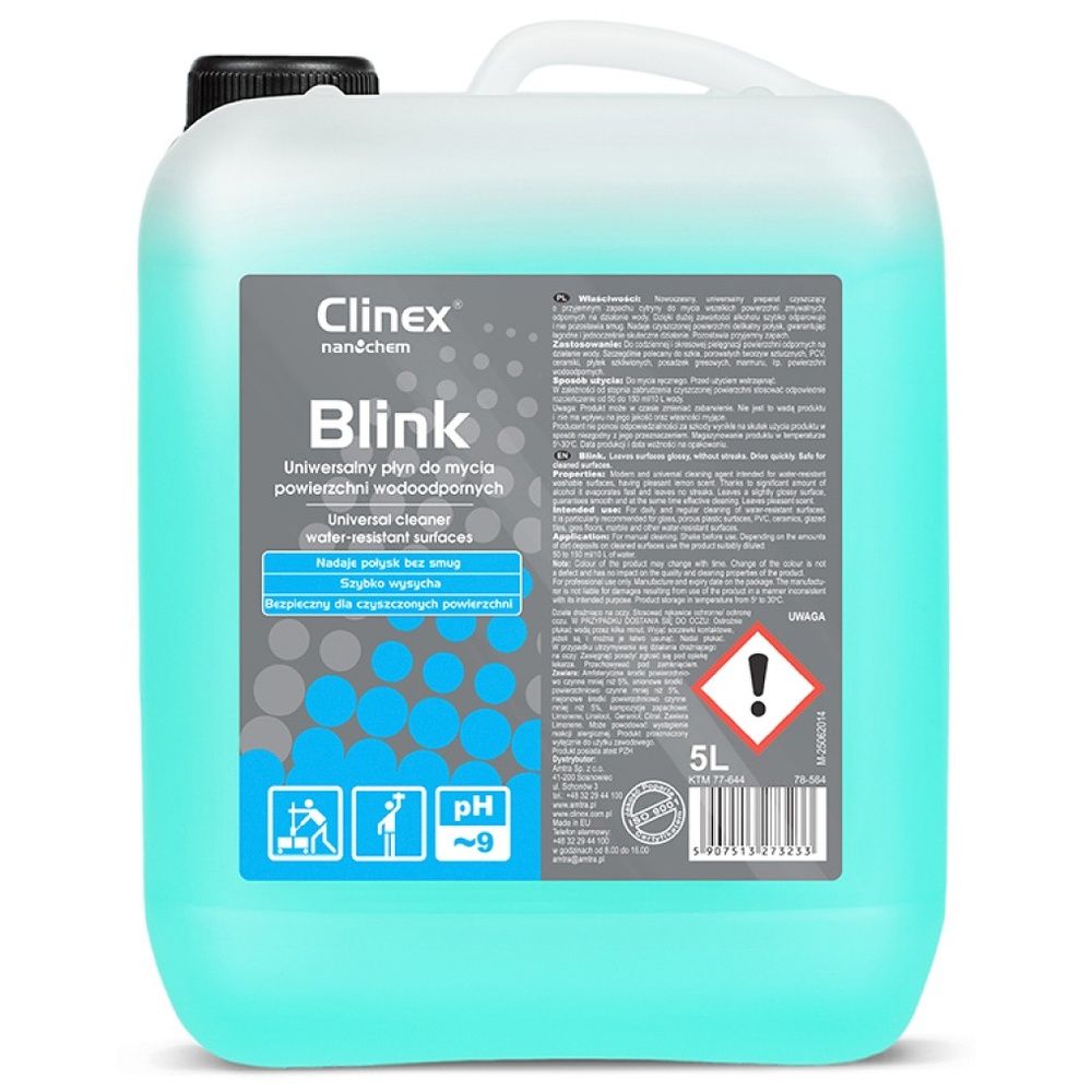 CLINEX Blink, 5 litri, solutie cu alcool pentru curatare suprafete impermeabile_1