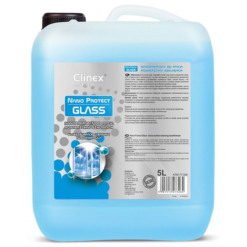 Clinex Nano Protect Glass, 5 litri, solutie pentru spalat geamuri, efect anti-aburire_1