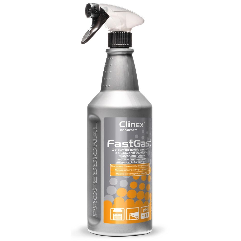 CLINEX FastGast, 1 litru, cu pulverizator, solutie degresare suprafete murdare de grasime dificila_1