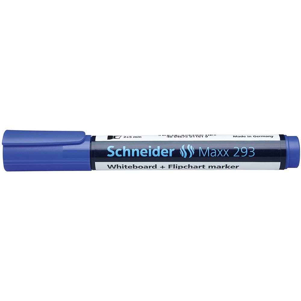 Marker SCHNEIDER Maxx 293, pentru tabla de scris+flipchart, varf tesit 2-5mm - albastru_1