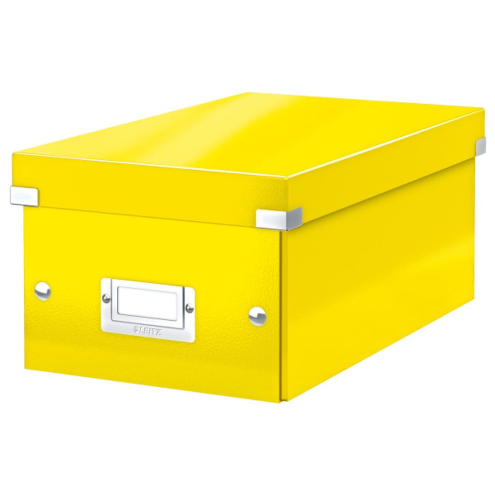 Cutie depozitare Leitz WOW Click & Store, carton laminat, pliabila, cu capac, 20x14x35 cm, galben_1