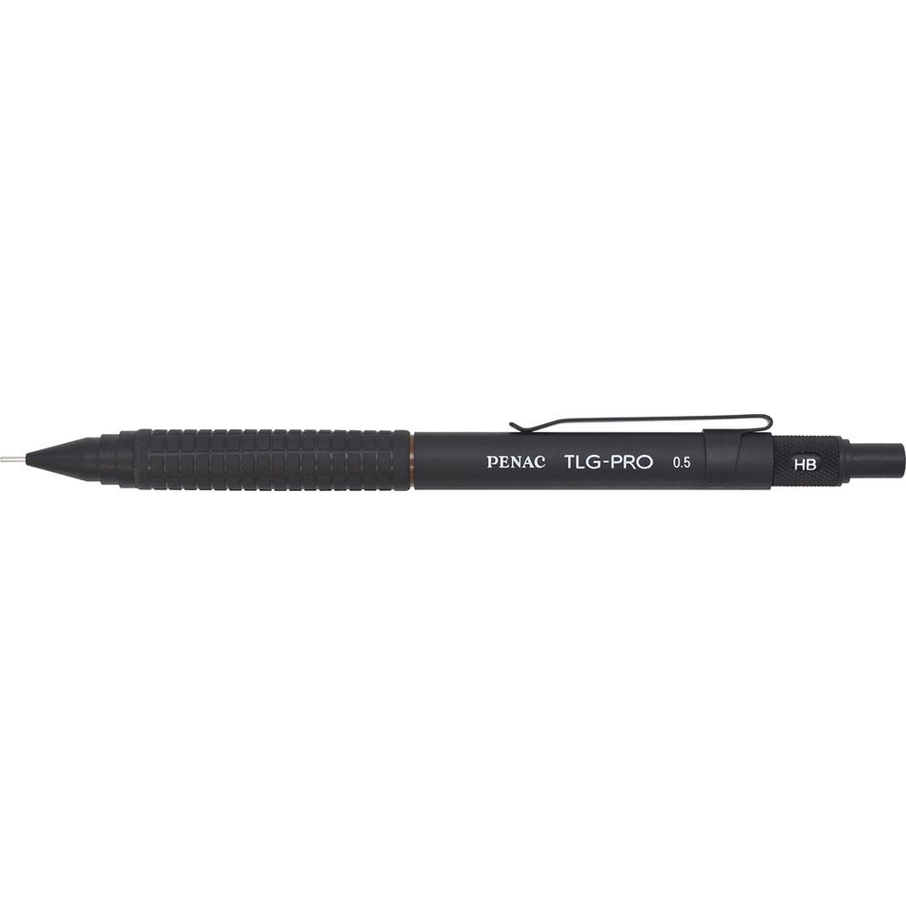 Creion mecanic profesional PENAC TLG - PRO, 0.5mm, metalic cu varf retractabil, cutie cadou-negru_1