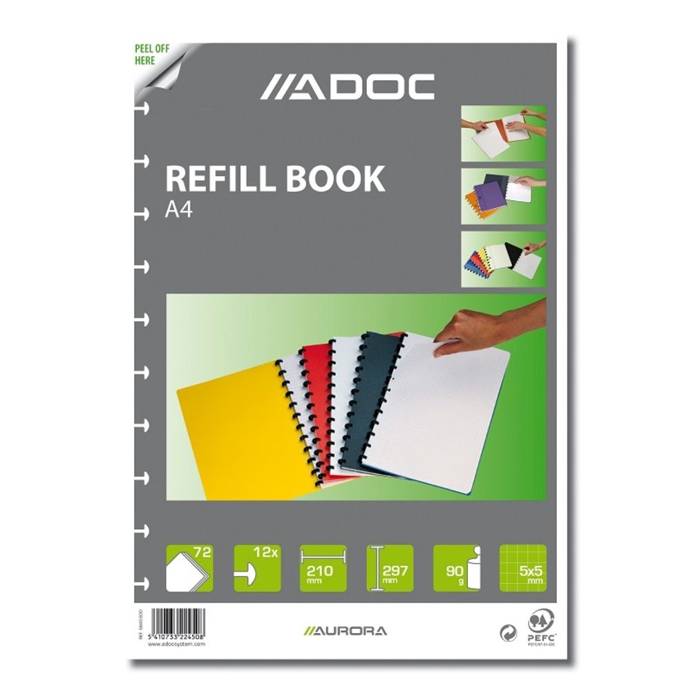 Rezerva caiet A4, 72 file - 90g/mp, AURORA Adoc - matematica_1