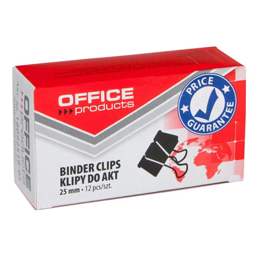 Clip hartie 25mm, 12buc/cutie, Office Products - negru_1