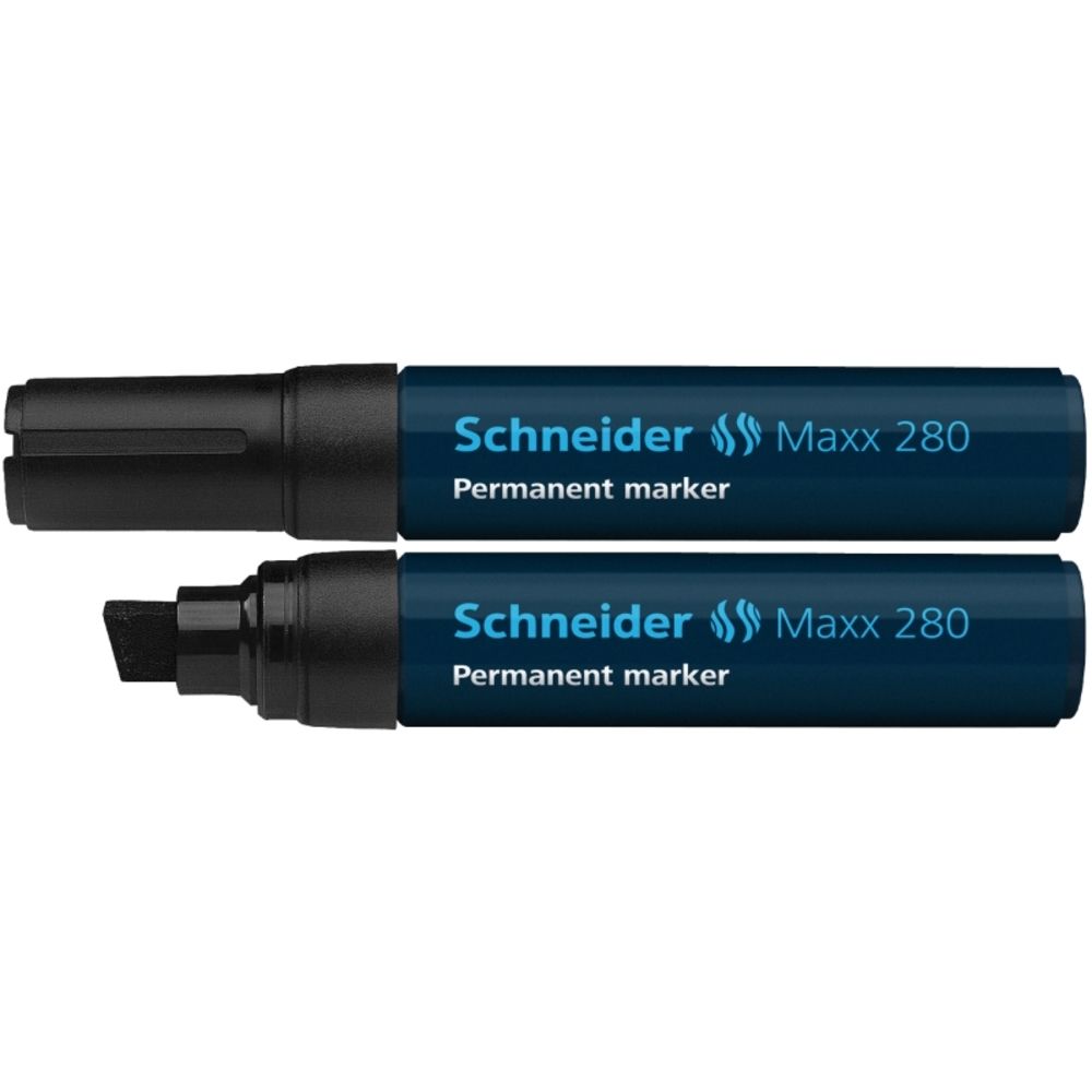 Permanent marker SCHNEIDER Maxx 280, varf tesit 4+12mm - negru_1