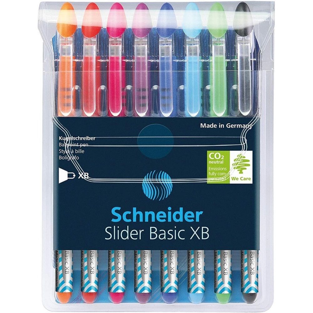 Pix SCHNEIDER Slider Basic XB, rubber grip, 8 culori/set - (N, R, A, Or, Vi, Roz, Bleu, Vernil)_1