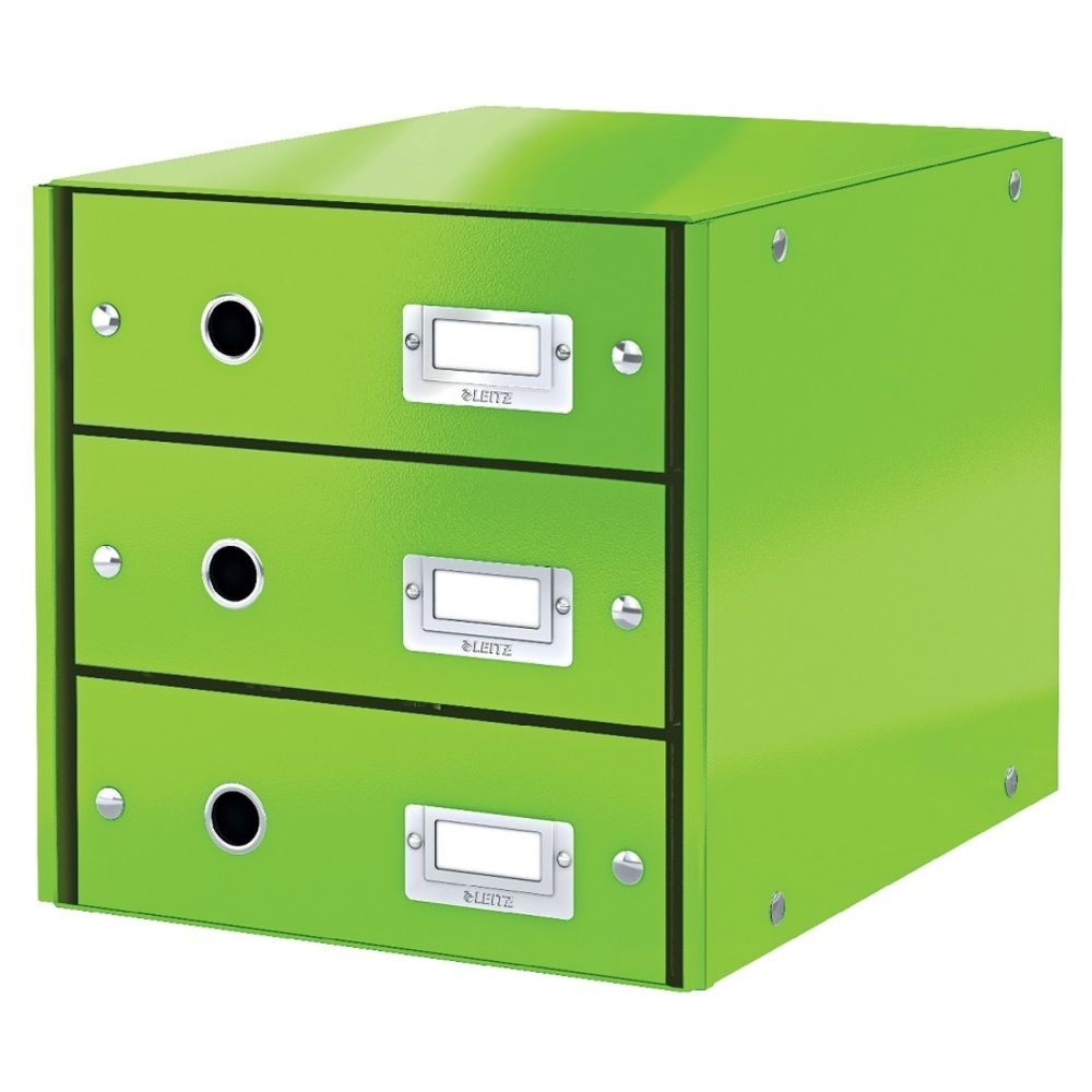 Cabinet cu sertare Leitz WOW Click & Store, 3 sertare, carton laminat, A4, verde_1