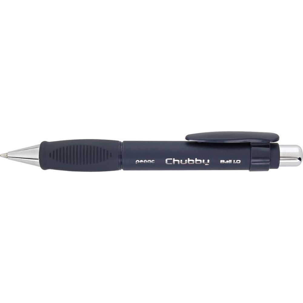 Pix PENAC Chubby, rubber grip, 1.0mm, varf metalic, corp negru - scriere albastra_1