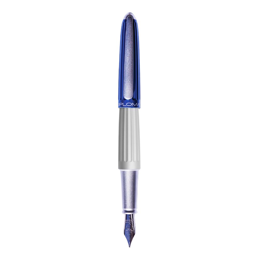 Stilou Diplomat Aero, cu penita M, din otel inoxidabil - blue silver - limited edition_1