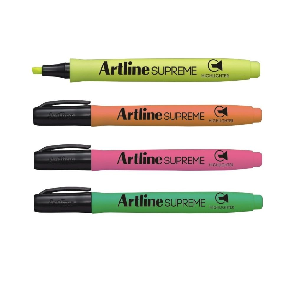 Textmarker ARTLINE Supreme, varf tesit 1.0-4.0mm, 4 culori/set - galben, portocaliu, roz, verde_1