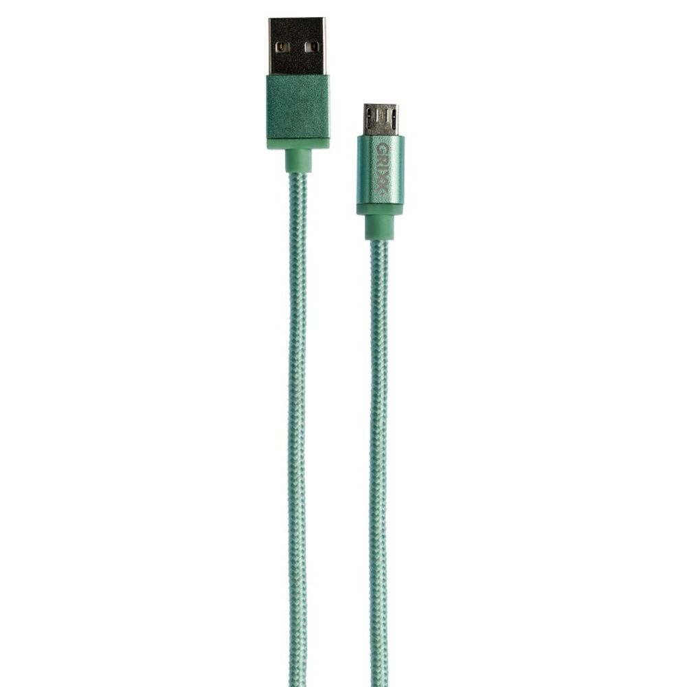 Cablu date GRIXX - Micro USB to USB, impletit, lungime 1m - verde_1