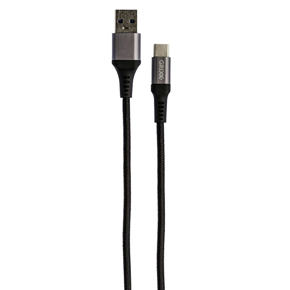 Cablu date GRIXX - USB-C to USB, impletit, lungime 1m - negru_1