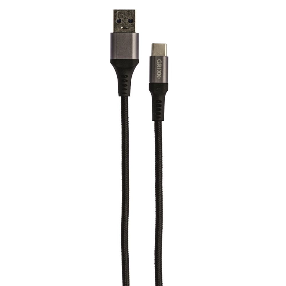 Cablu date GRIXX - USB-C to USB, impletit, lungime 3m - negru_1