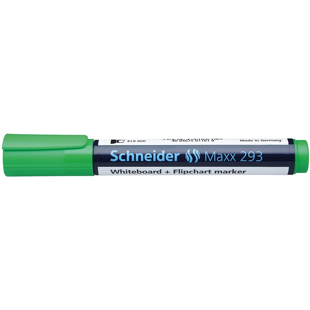 Marker SCHNEIDER Maxx 293, pentru tabla de scris+flipchart, varf tesit 2-5mm - verde_1