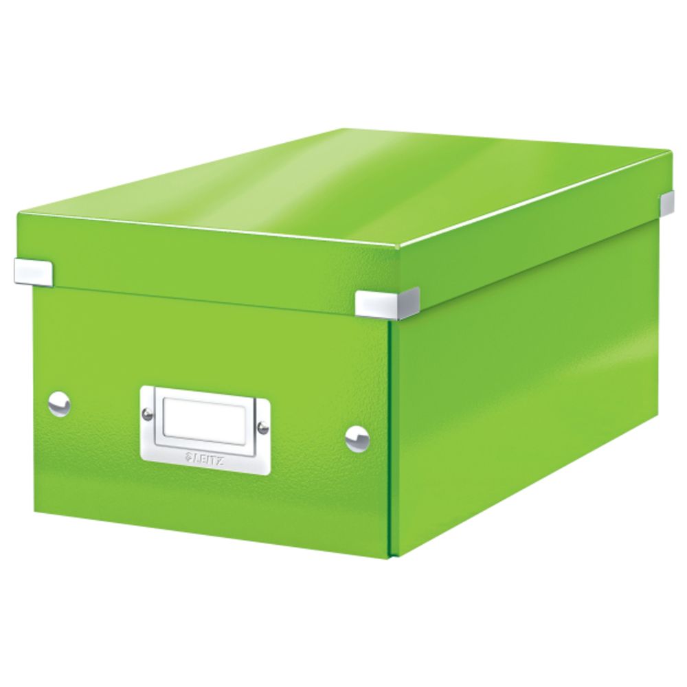 Cutie depozitare Leitz WOW Click & Store, carton laminat, pliabila, cu capac, 20x14x35 cm, verde_1