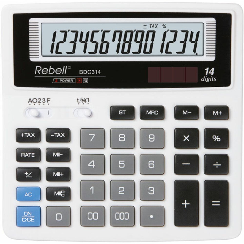 Calculator de birou, 14 digits, 156 x 156 x 30 mm, Rebell BDC 314 BX - alb_1
