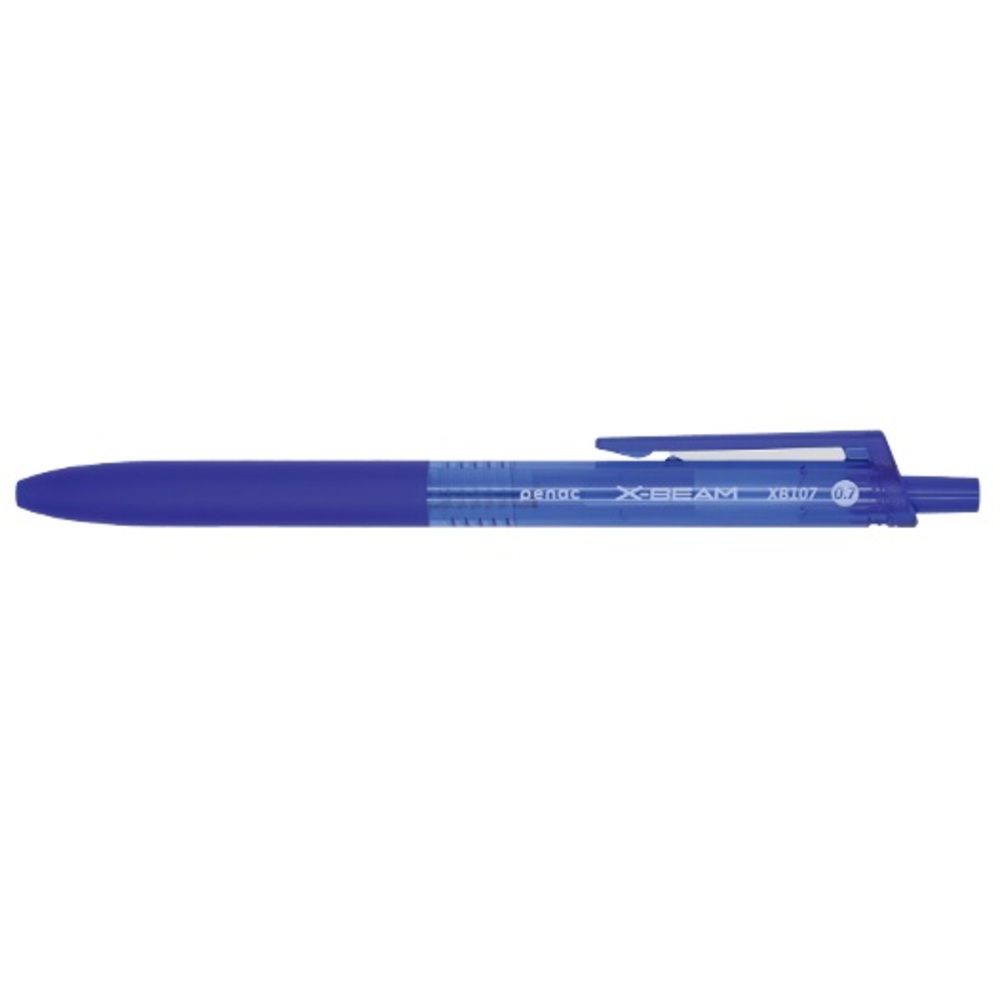 Pix PENAC X-Beam XB-107, rubber grip, 0.7mm, clema plastic, corp albastru - scriere albastra_1