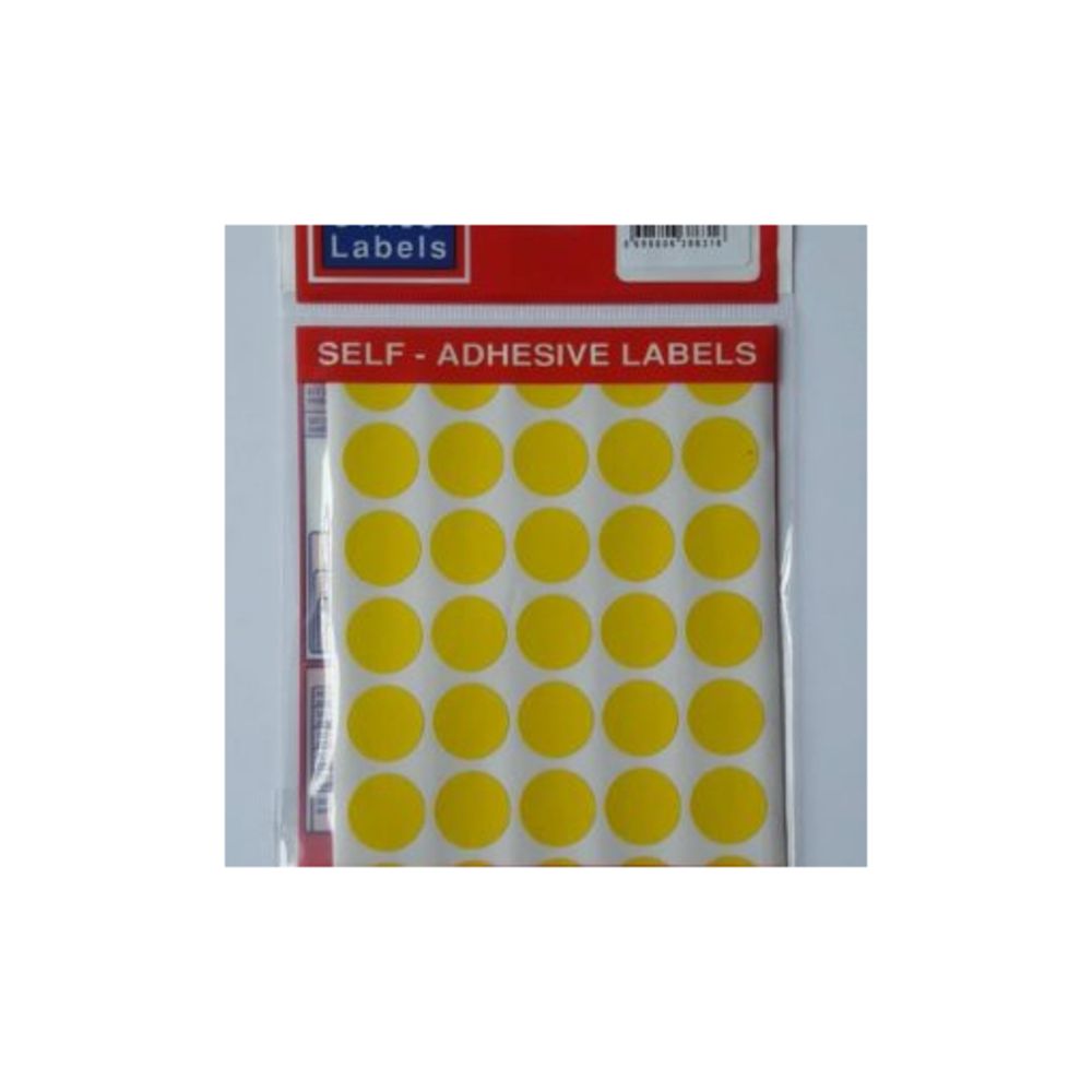 Etichete autoadezive color, D 8 mm, 750 buc/set - galben_1