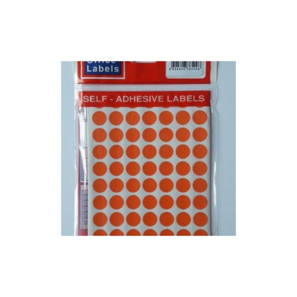 Etichete autoadezive color, D 8 mm, 750 buc/set - orange_1