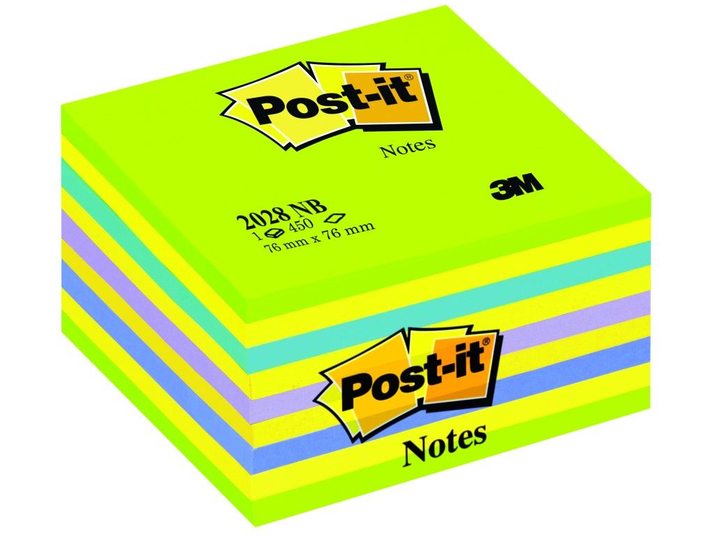 Cub Notes adeziv Post-it® Neon 76 Verde/Galben_1